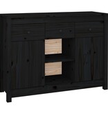 VidaXL Dressoir 100x35x74,5 cm massief grenenhout zwart