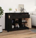 VidaXL Dressoir 100x35x74,5 cm massief grenenhout zwart