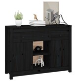 VidaXL Dressoir 100x35x74,5 cm massief grenenhout zwart