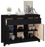 VidaXL Dressoir 100x35x74,5 cm massief grenenhout zwart