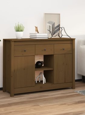 VidaXL Dressoir 100x35x74,5 cm massief grenenhout honingbruin