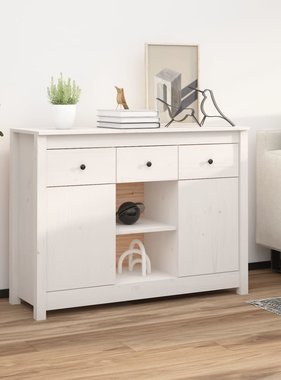 VidaXL Dressoir 100x35x74,5 cm massief grenenhout wit