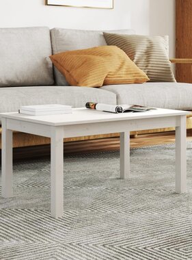 VidaXL Salontafel 80x50x40 cm massief grenenhout wit