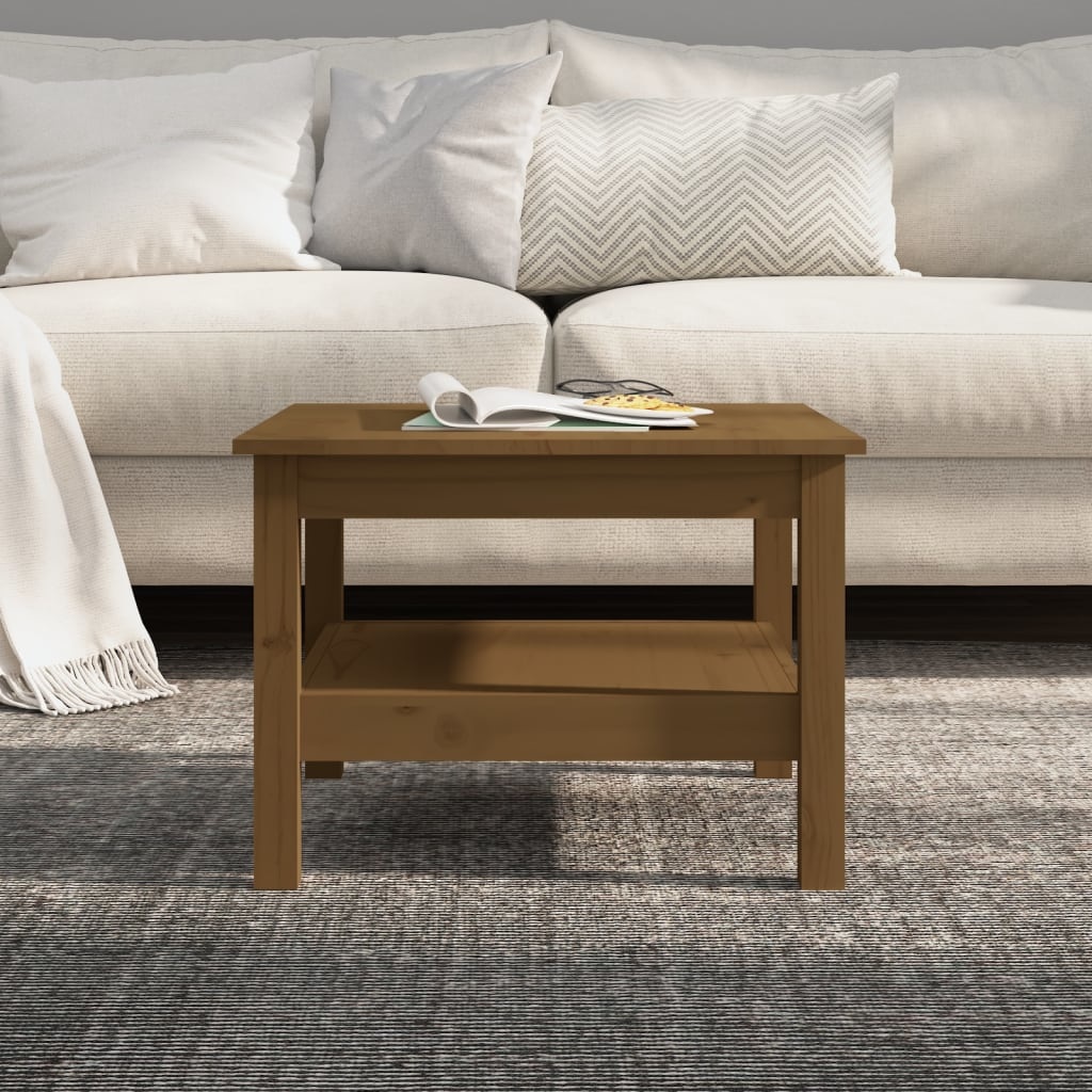 VidaXL Salontafel 55x55x40 cm massief grenenhout honingbruin