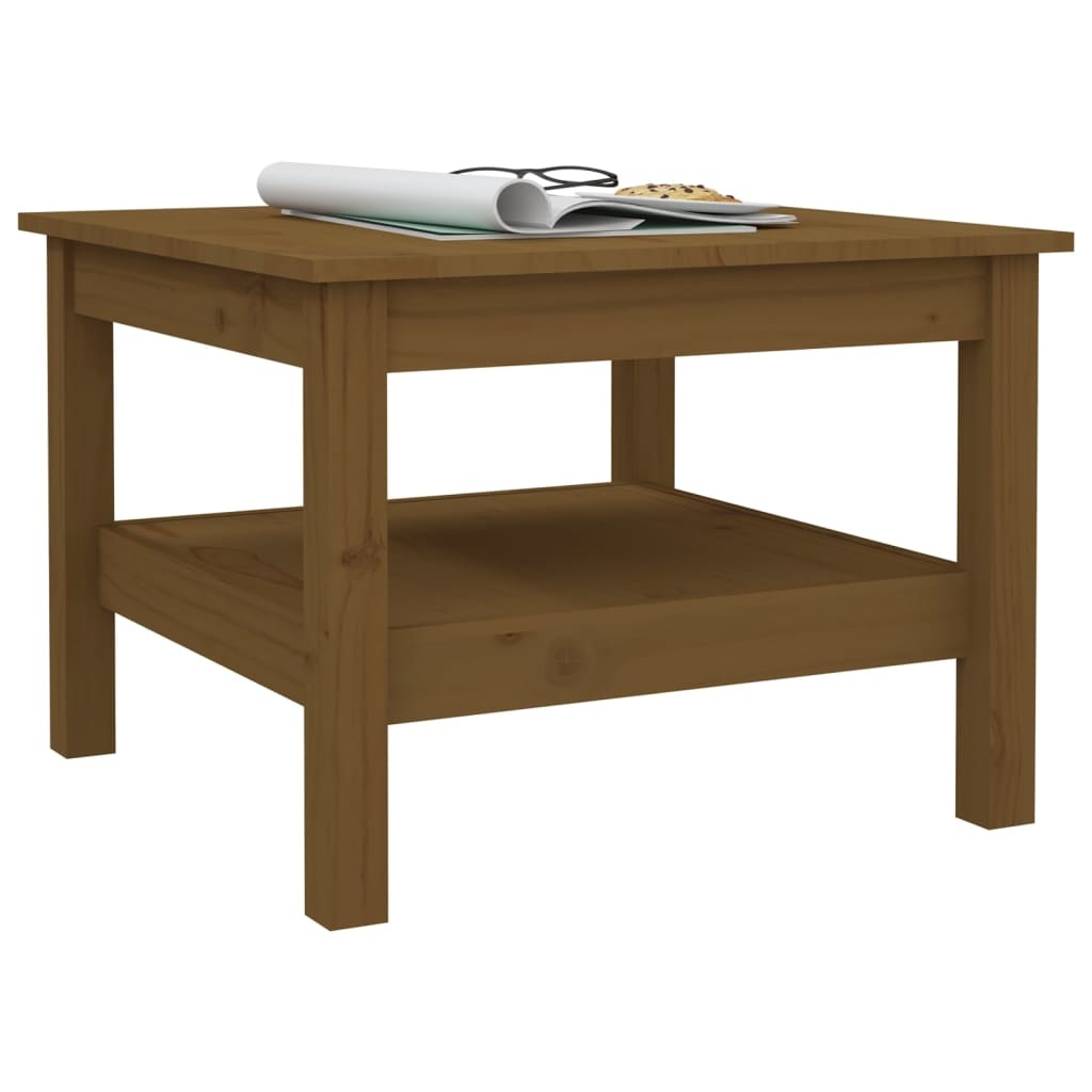 VidaXL Salontafel 55x55x40 cm massief grenenhout honingbruin