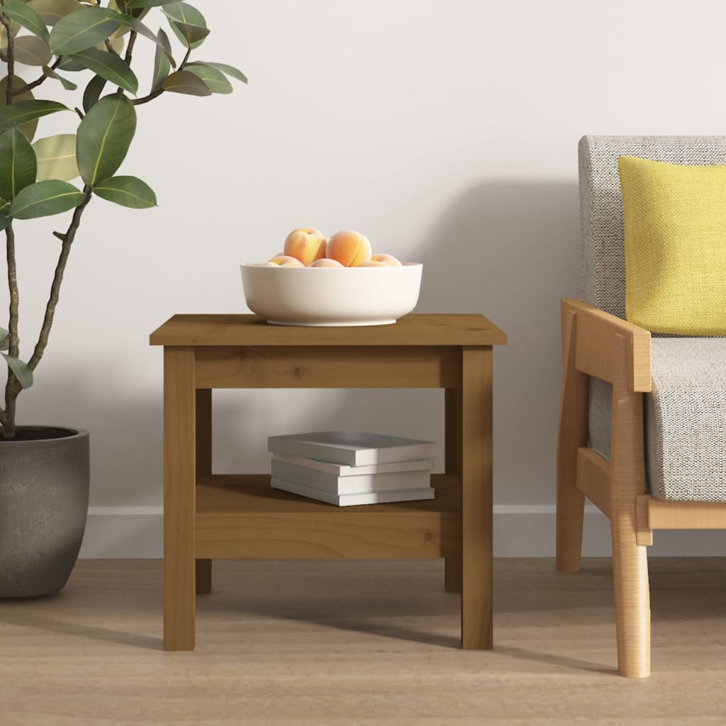 VidaXL Salontafel 45x45x40 cm massief grenenhout honingbruin