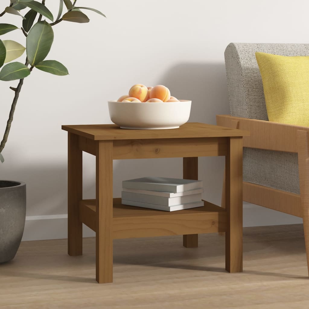 VidaXL Salontafel 45x45x40 cm massief grenenhout honingbruin
