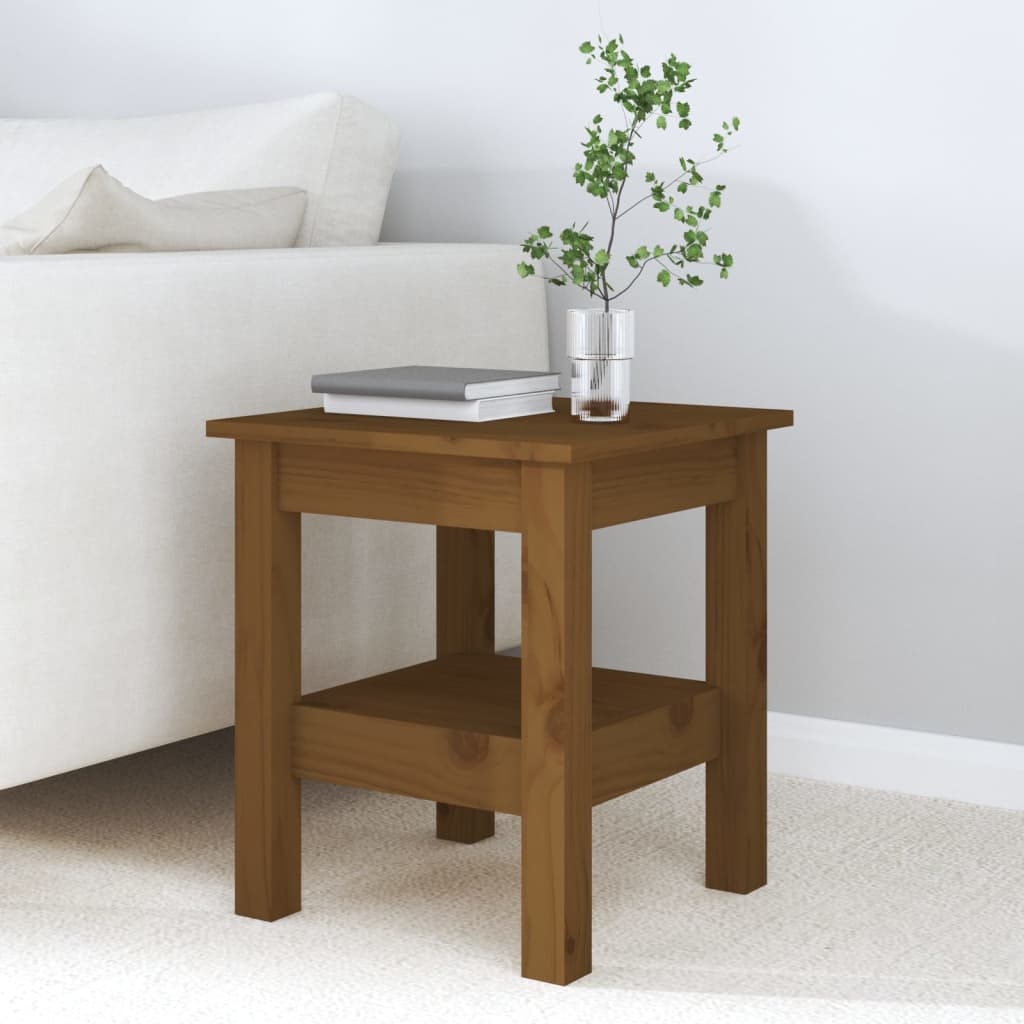VidaXL Salontafel 35x35x40 cm massief grenenhout honingbruin