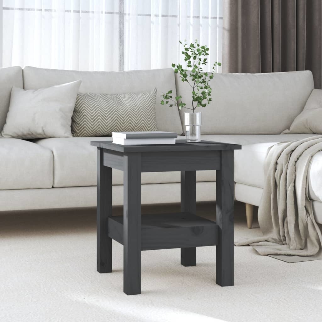 VidaXL Salontafel 35x35x40 cm massief grenenhout grijs