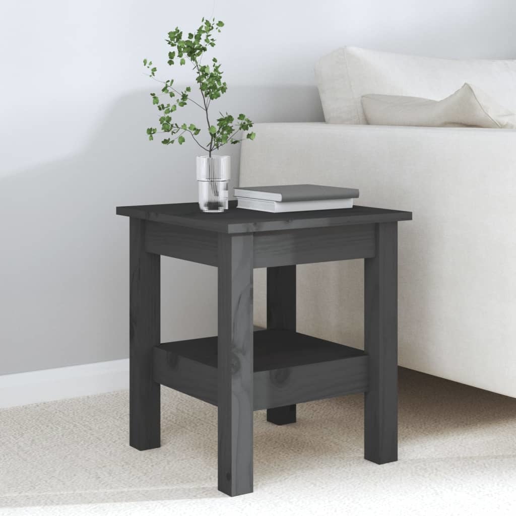 VidaXL Salontafel 35x35x40 cm massief grenenhout grijs