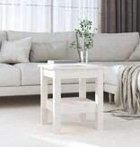 VidaXL Salontafel 35x35x40 cm massief grenenhout wit