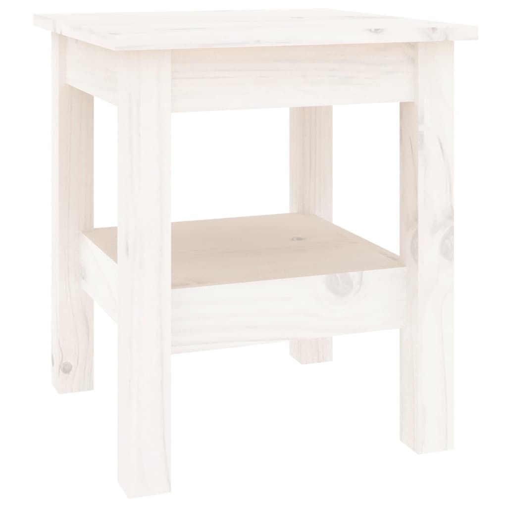 VidaXL Salontafel 35x35x40 cm massief grenenhout wit
