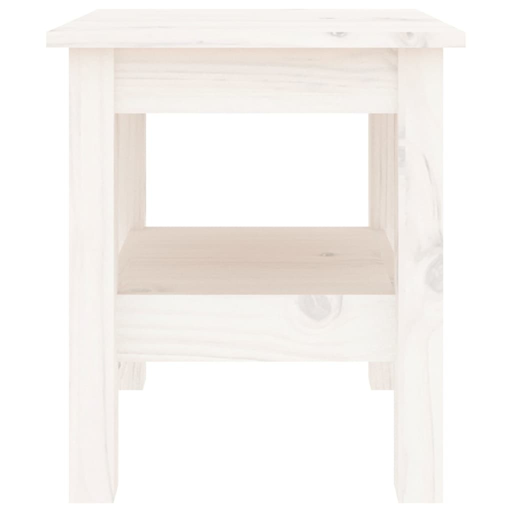VidaXL Salontafel 35x35x40 cm massief grenenhout wit