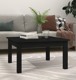 VidaXL Salontafel 55x55x30 cm massief grenenhout zwart