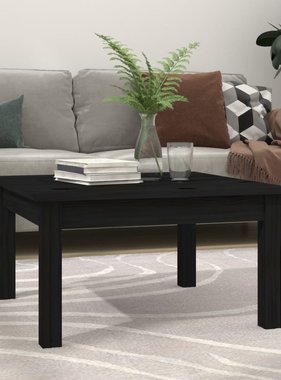 VidaXL Salontafel 55x55x30 cm massief grenenhout zwart