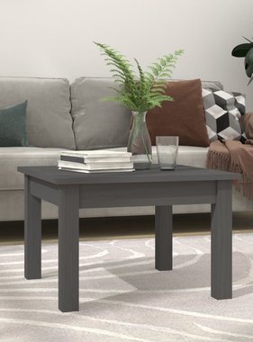 VidaXL Salontafel 45x45x30 cm massief grenenhout grijs