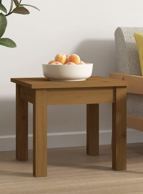 VidaXL Salontafel 35x35x30 cm massief grenenhout honingbruin