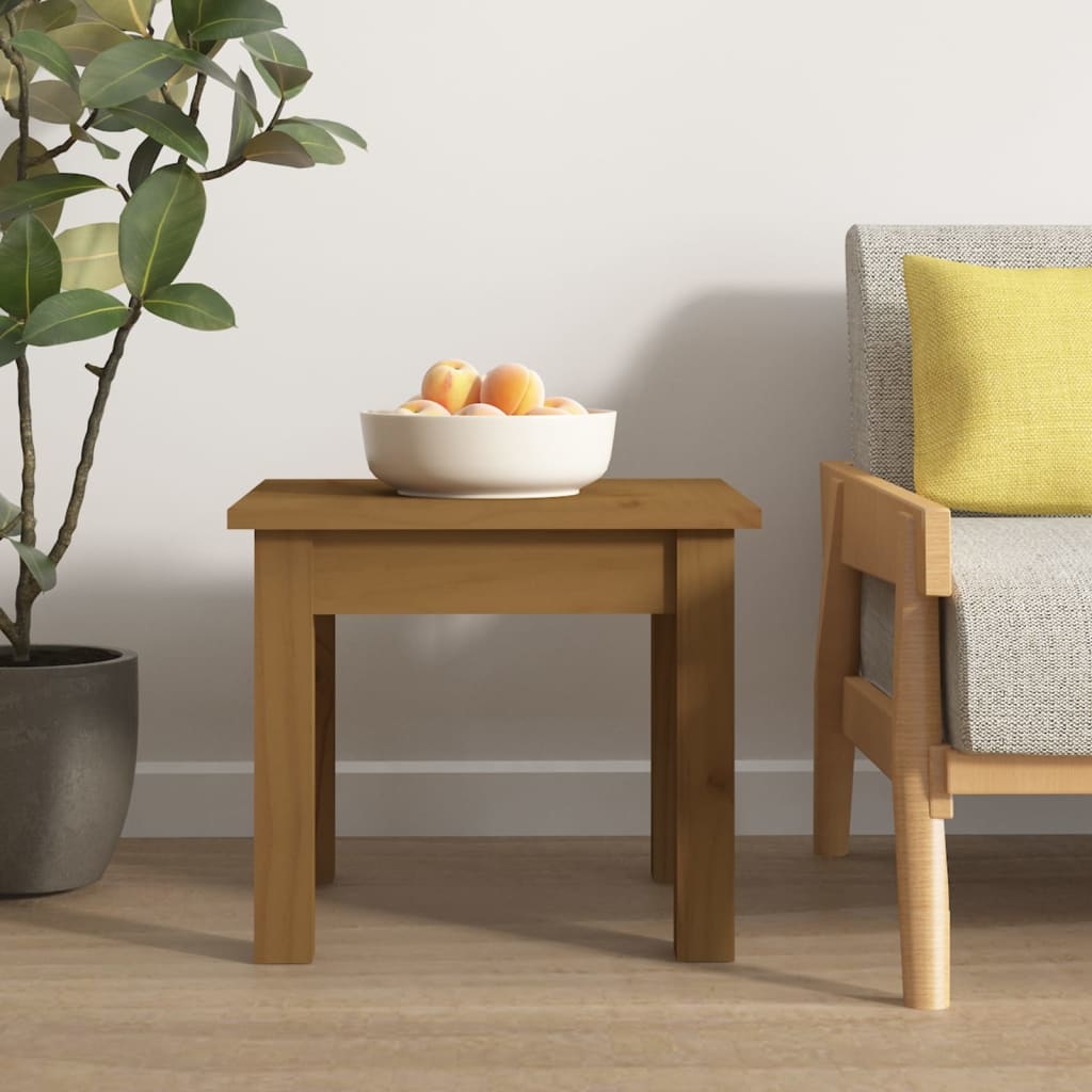 VidaXL Salontafel 35x35x30 cm massief grenenhout honingbruin