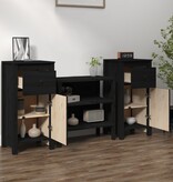 VidaXL Dressoirs 2 st 40x35x80 cm massief grenenhout zwart