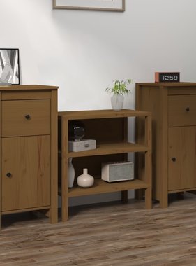 VidaXL Dressoirs 2 st 40x35x80 cm massief grenenhout honingbruin