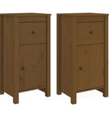 VidaXL Dressoirs 2 st 40x35x80 cm massief grenenhout honingbruin