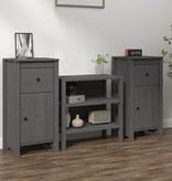VidaXL Dressoirs 2 st 40x35x80 cm massief grenenhout grijs
