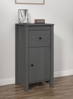 VidaXL Dressoir 40x35x80 cm massief grenenhout grijs