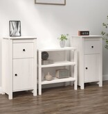 VidaXL Dressoirs 2 st 40x35x80 cm massief grenenhout wit