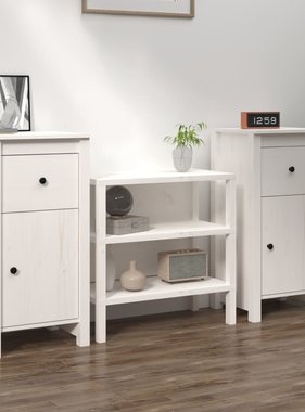 VidaXL Dressoirs 2 st 40x35x80 cm massief grenenhout wit