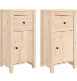 VidaXL Dressoirs 2 st 40x35x80 cm massief grenenhout