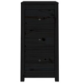 VidaXL Dressoirs 2 st 40x35x80 cm massief grenenhout zwart