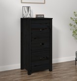 VidaXL Dressoir 40x35x80 cm massief grenenhout zwart