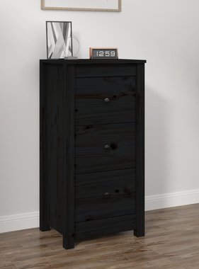 VidaXL Dressoir 40x35x80 cm massief grenenhout zwart