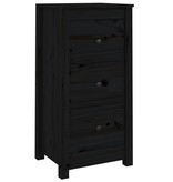 VidaXL Dressoir 40x35x80 cm massief grenenhout zwart