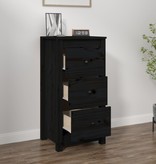 VidaXL Dressoir 40x35x80 cm massief grenenhout zwart