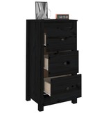 VidaXL Dressoir 40x35x80 cm massief grenenhout zwart