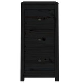 VidaXL Dressoir 40x35x80 cm massief grenenhout zwart