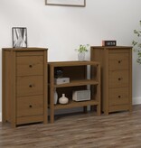 VidaXL Dressoirs 2 st 40x35x80 cm massief grenenhout honingbruin