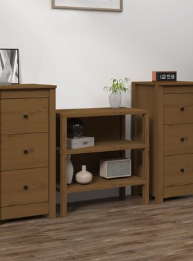 VidaXL Dressoirs 2 st 40x35x80 cm massief grenenhout honingbruin