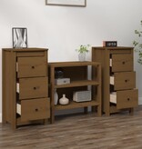 VidaXL Dressoirs 2 st 40x35x80 cm massief grenenhout honingbruin