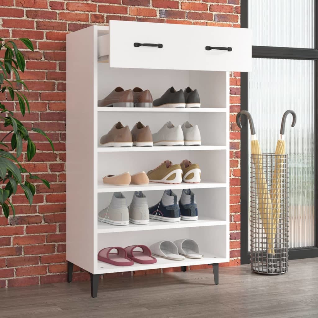 VidaXL Schoenenkast 60x35x105 cm bewerkt hout wit