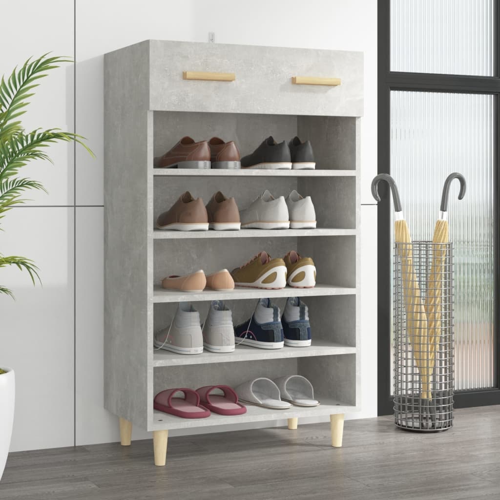 VidaXL Schoenenkast 60x35x105 cm bewerkt hout betongrijs