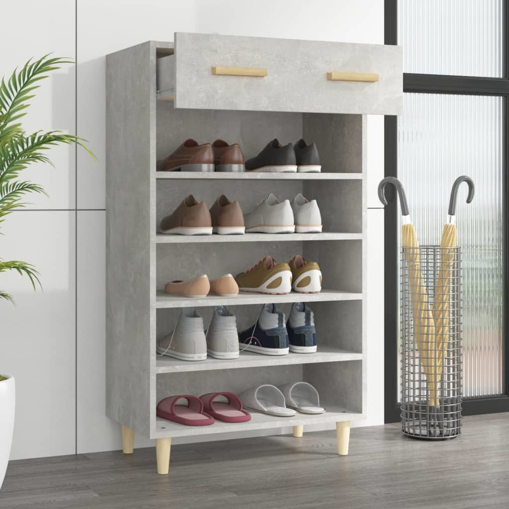 VidaXL Schoenenkast 60x35x105 cm bewerkt hout betongrijs