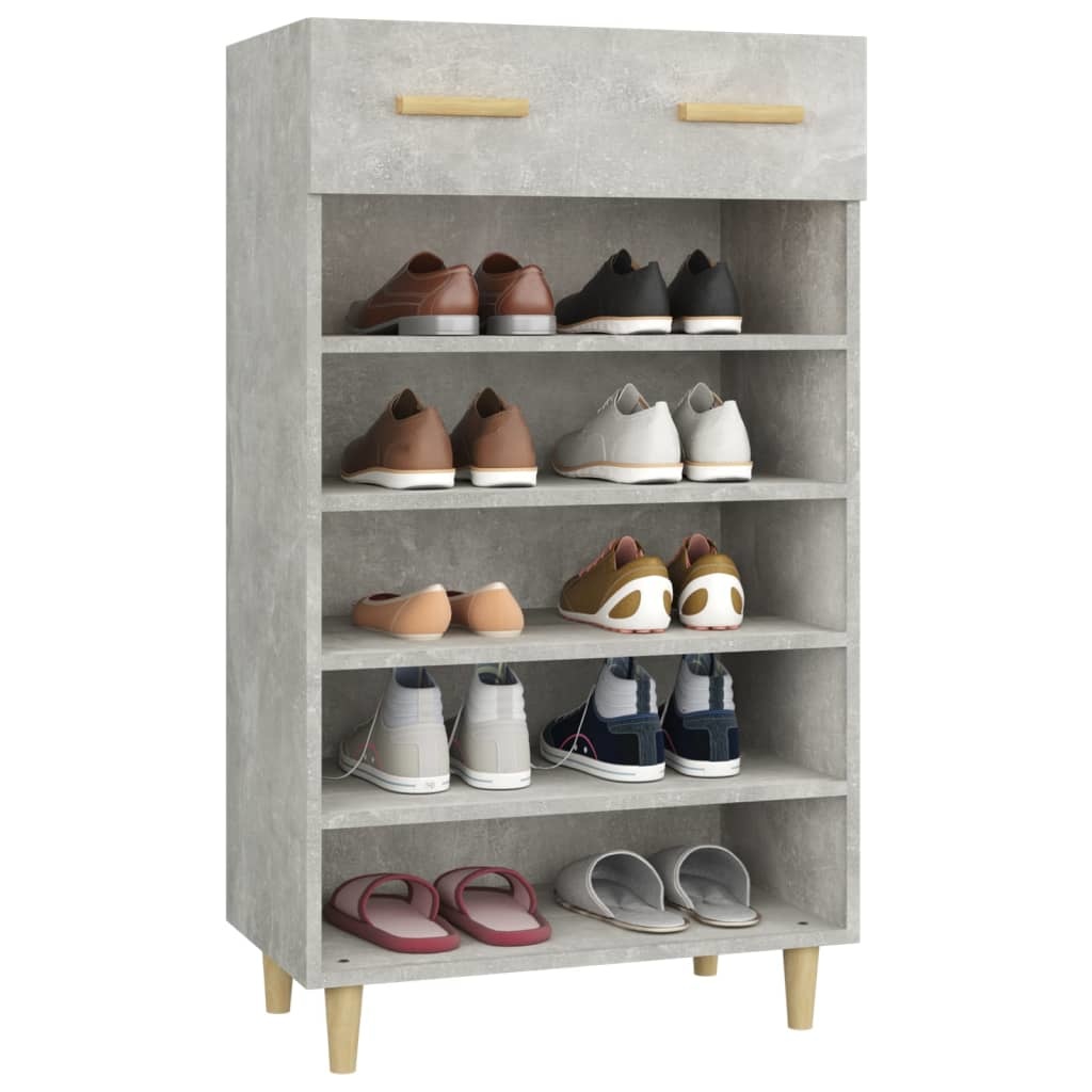 VidaXL Schoenenkast 60x35x105 cm bewerkt hout betongrijs