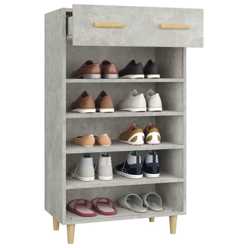 VidaXL Schoenenkast 60x35x105 cm bewerkt hout betongrijs