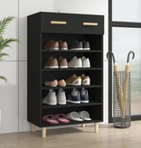 VidaXL Schoenenkast 60x35x105 cm bewerkt hout zwart