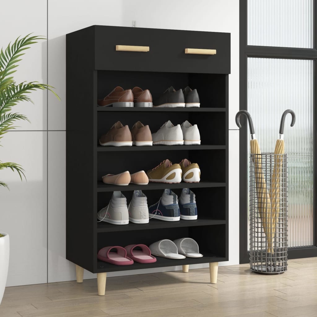VidaXL Schoenenkast 60x35x105 cm bewerkt hout zwart