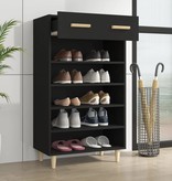 VidaXL Schoenenkast 60x35x105 cm bewerkt hout zwart