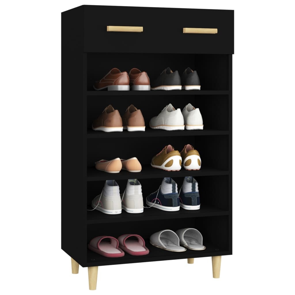 VidaXL Schoenenkast 60x35x105 cm bewerkt hout zwart