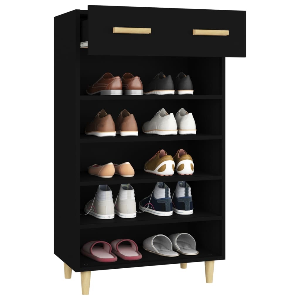 VidaXL Schoenenkast 60x35x105 cm bewerkt hout zwart